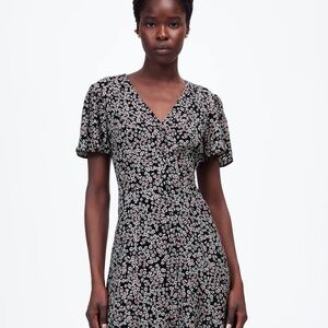 NWT Madewell Flutter-Sleeve Mini Dress in Floral - size 6